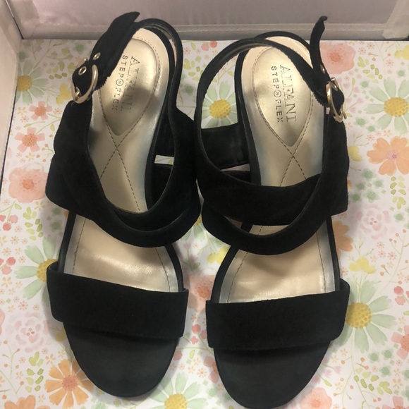 Women’s Sz 7M Alfani Step N Flex Shoes Regann Black Sandal - Picture 2 of 9